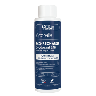 Eco-recharge déodorant roll on 24h hommes certifié Cosmos Organic