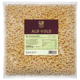 Bio Dinkel Drelli ohne Ei, Vorratsgröße 2,5 kg