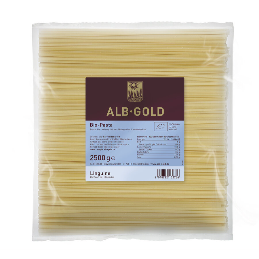 Bio Hartweizen Linguine, Vorratsgröße 2,5 kg