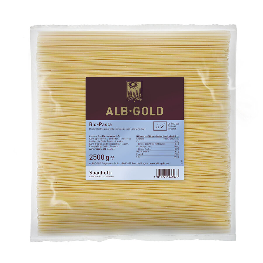 Bio Hartweizen Spaghetti, Vorratsgröße 2,5 kg