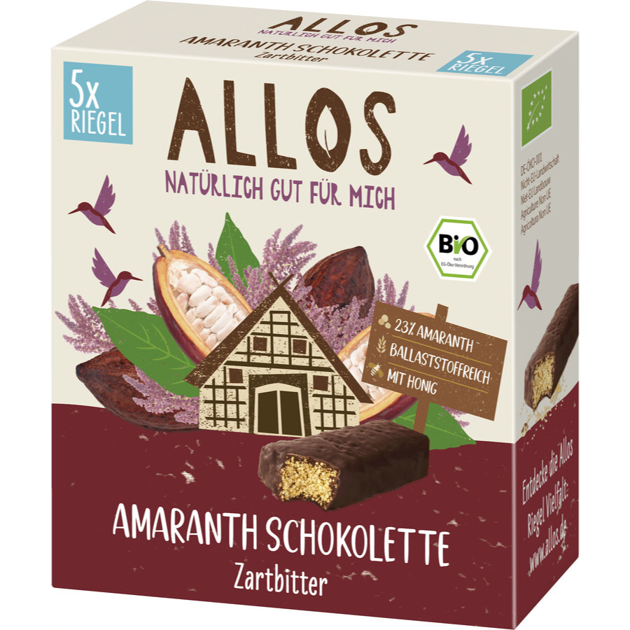 Bio Amaranth Schokolette Zartbitter, 5 Stück