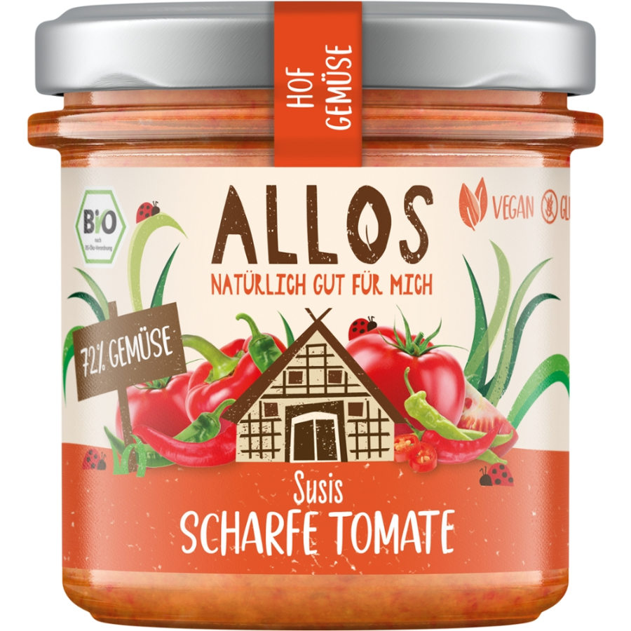 Bio Brotaufstrich Hof-Gemüse Susis Scharfe Tomate