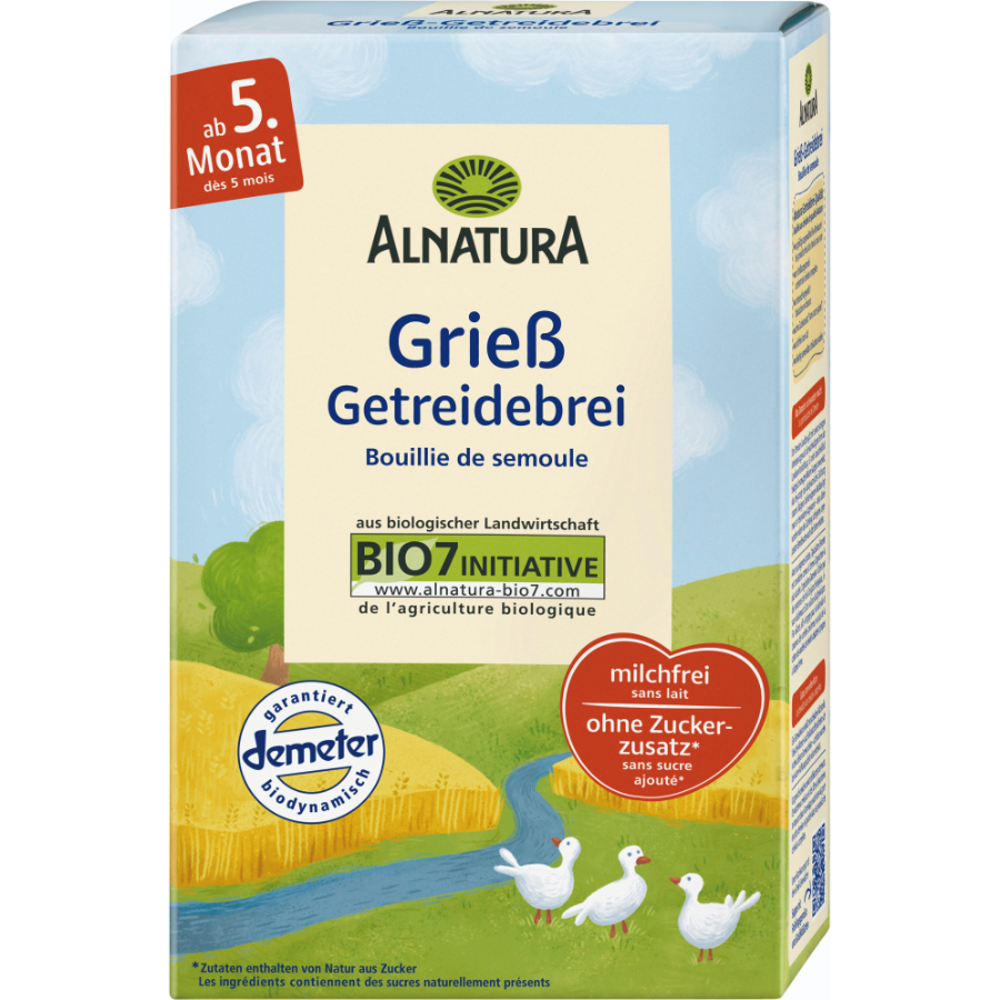 Bio Babybrei Grieß ab 5.Monat, demeter