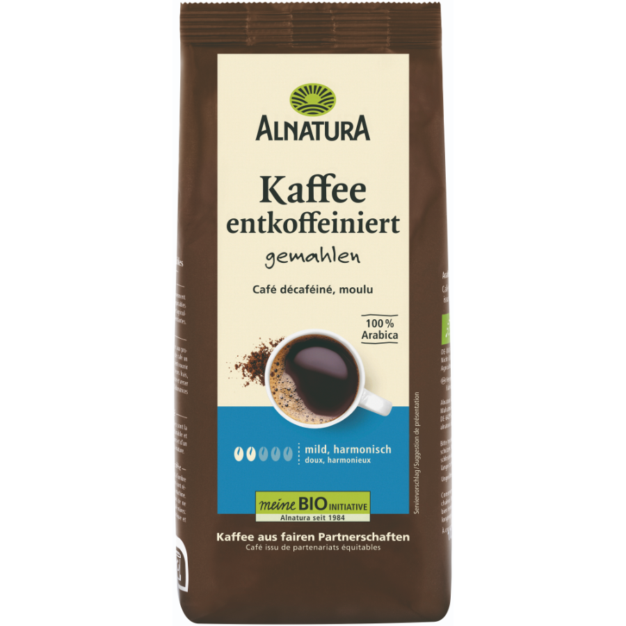 Bio Kaffee entkoffeiniert, gemahlen