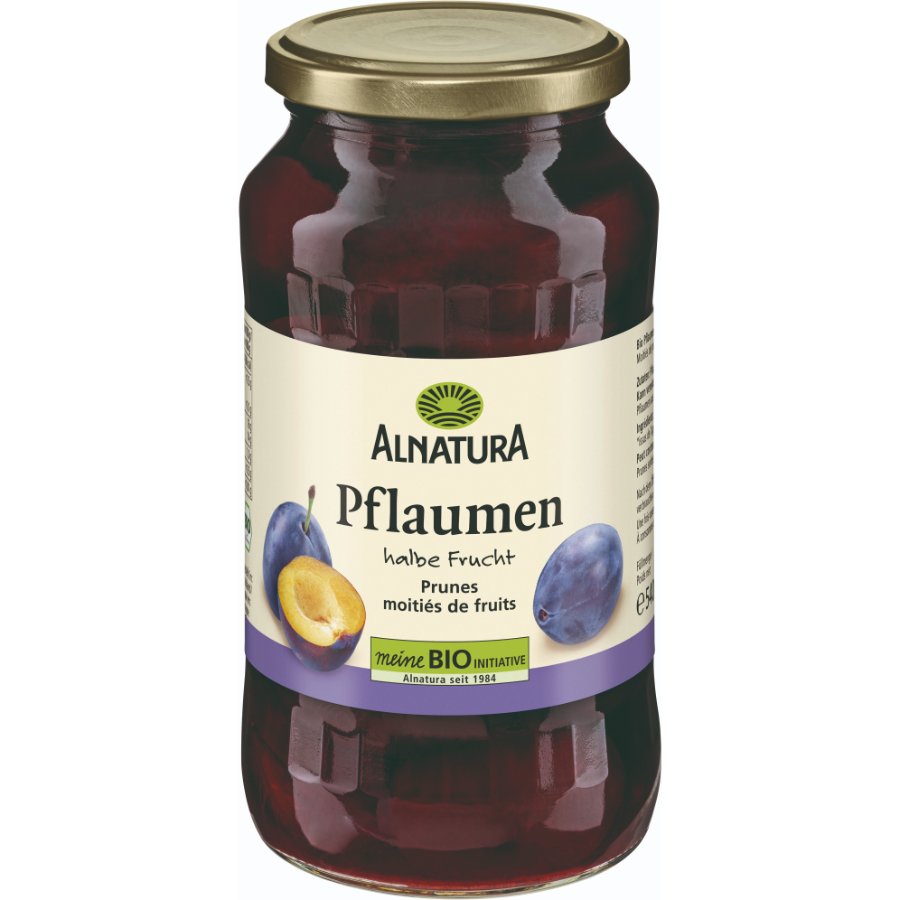 Bio Pflaumen halbiert