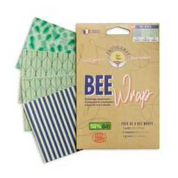 Bee Wraps Taille S, 2xM, L - Motif Végétal x 4