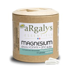 Magnésium Bisglycinate + Zinc et vitamine B6 x 60