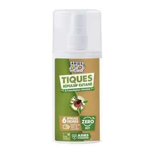 Spray répulsif cutané tiques efficacité 6 heures