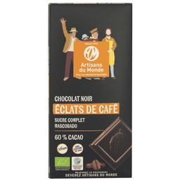 Chocolat Noir 60% aux Éclats de Café Bio
