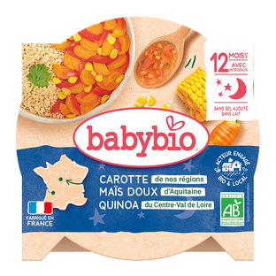 Assiette Carotte Maïs Quinoa Bio (dès 12 mois)