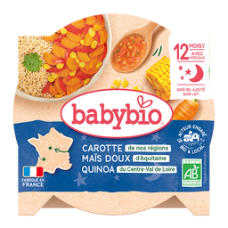 Assiette Carotte Maïs Quinoa Bio (dès 12 mois)