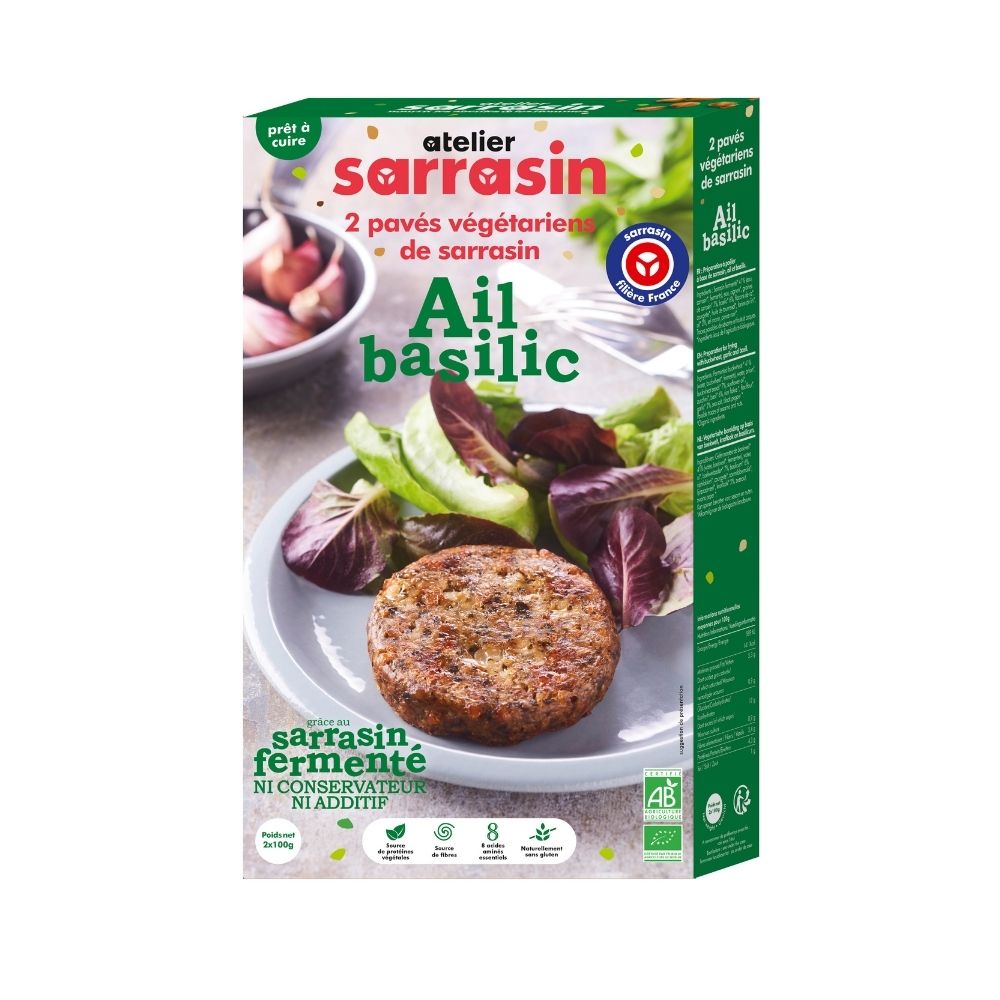 Pavés De Sarrasin Cuisinés Ail Basilic Bio