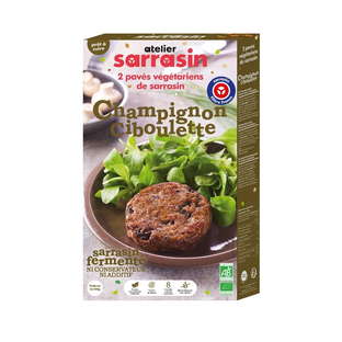 Pavés de sarrasin cuisinés champignon ciboulette bio
