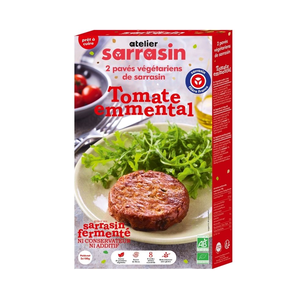Pavés de sarrasin cuisinés tomate emmental bio