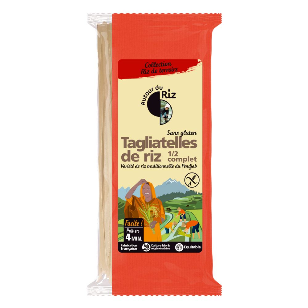 Tagliatelles thaïes de riz demi-complet bio