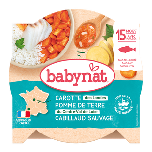 Assiette Midi Carotte Pomme de terre Cabillaud Bio (dès 15 mois)