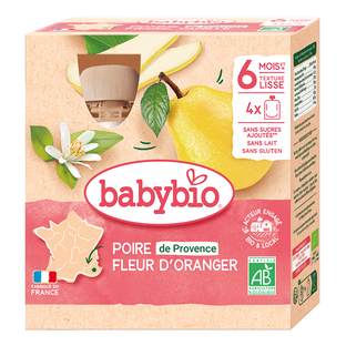 Gourde Poire Fleur d'Oranger Bio (dès 6 mois) - 4x90g