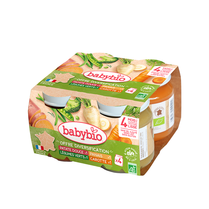 Multipack Petits Pots Légumes Bio (dès 4 mois) - 4x130g