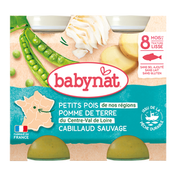 Petits Pois Pomme de Terre Cabillaud Sauvage - Morceaux Fondants (dès 8 mois) - 2x200g