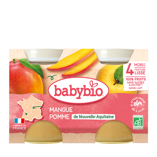 Petits pots mangue pomme bio (dès 4 mois) - 2x130g