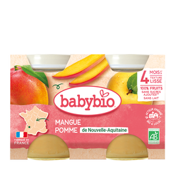 Petits pots mangue pomme bio (dès 4 mois) - 2x130g
