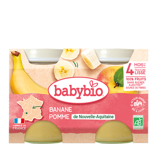 Petits pots pomme banane bio (dès 4 mois) - 2x130g