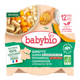 Quinotto végétal Quinoa, Potimarron, Champignon & Fromage de Chèvre (Dès 12mois) Bio