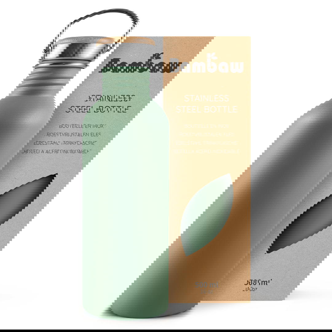 Gourde en acier inoxydable - vert sauge - 500ml