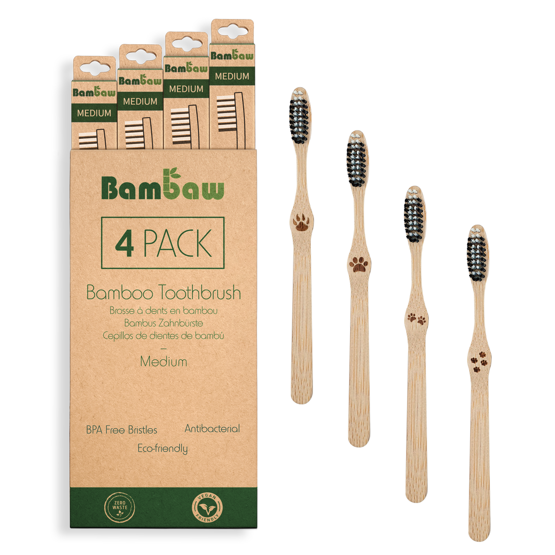 Brosses à dents en bambou moyen x 4