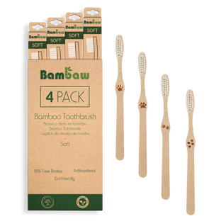 Brosses à dents en bambou souples x 4