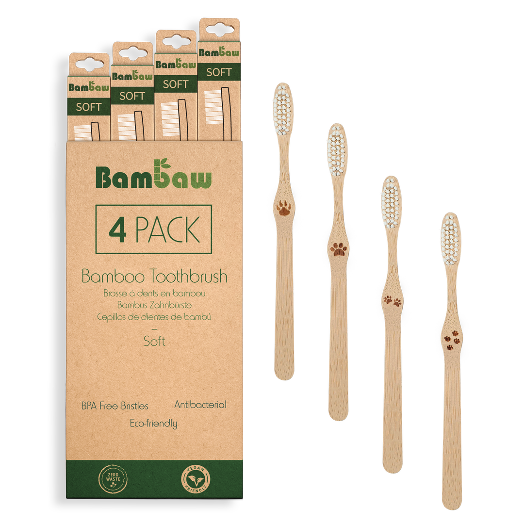 Brosses à dents en bambou souples x 4