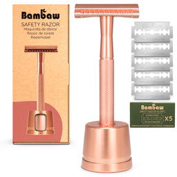 Rasoir de Sûreté Or Rose + Socle