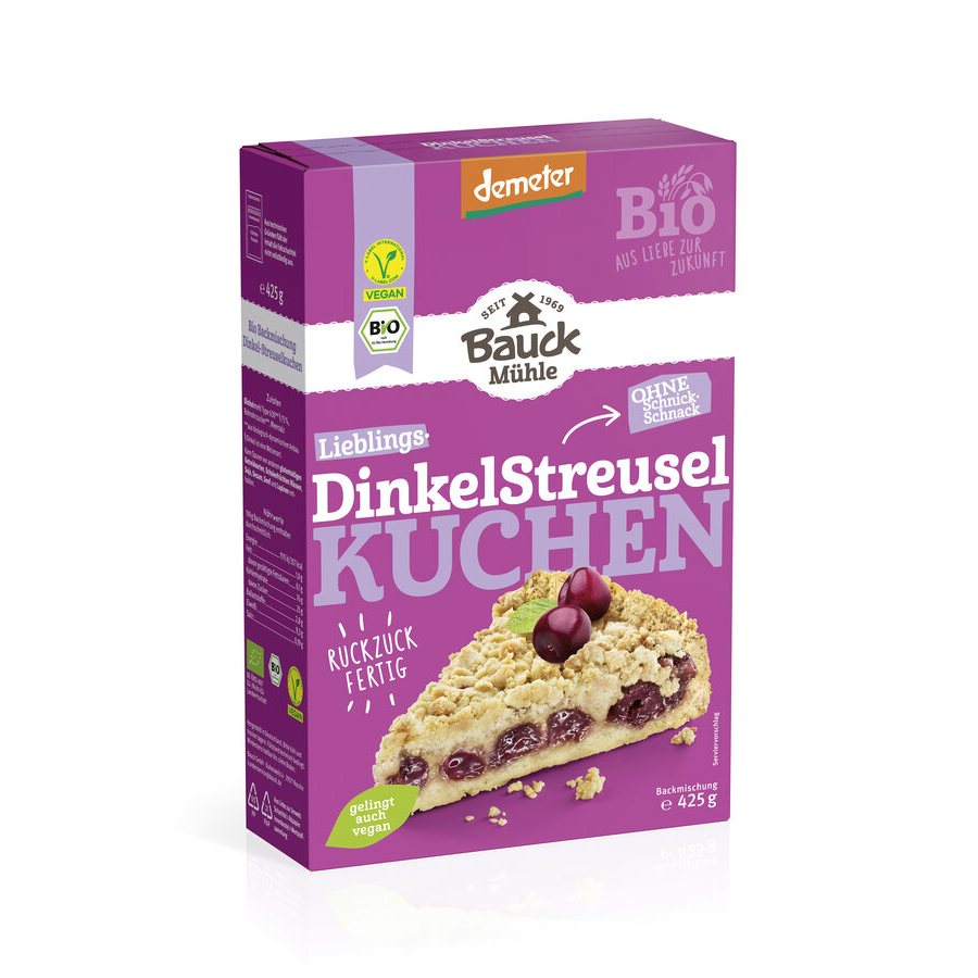 Bio Dinkel Streuselkuchen Backmischung demeter