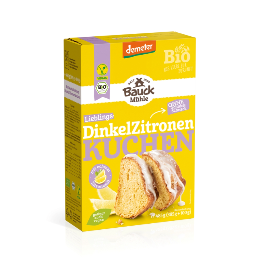 Bio Dinkel Zitronenkuchen Backmischung demeter