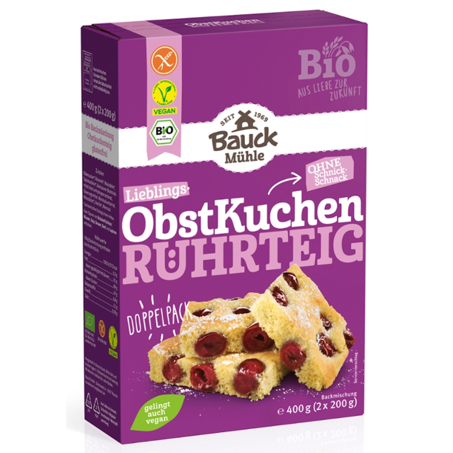 Bio Obstkuchen Backmischung, glutenfrei