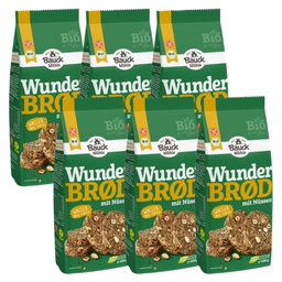 Bio Wunderbrød Nuss Backmischung, glutenfrei, Karton 6 Stk.