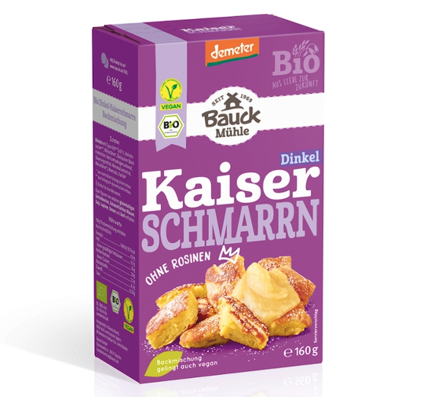 Bio Dinkel-Kaiserschmarrn ohne Rosinen Backmischung, demeter