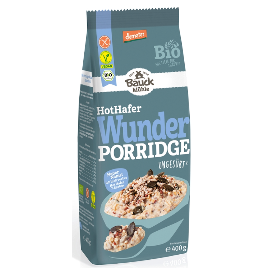 Bio Wunder Porridge Hot Hafer, glutenfrei, demeter