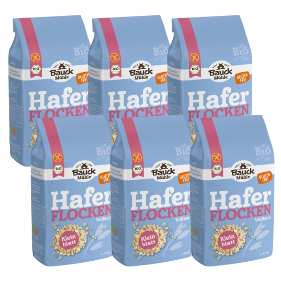 Bio Haferflocken Kleinblatt, Karton 6 Stk., glutenfrei