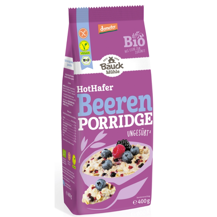 Bio Porridge Hot Hafer Beere demeter, glutenfrei