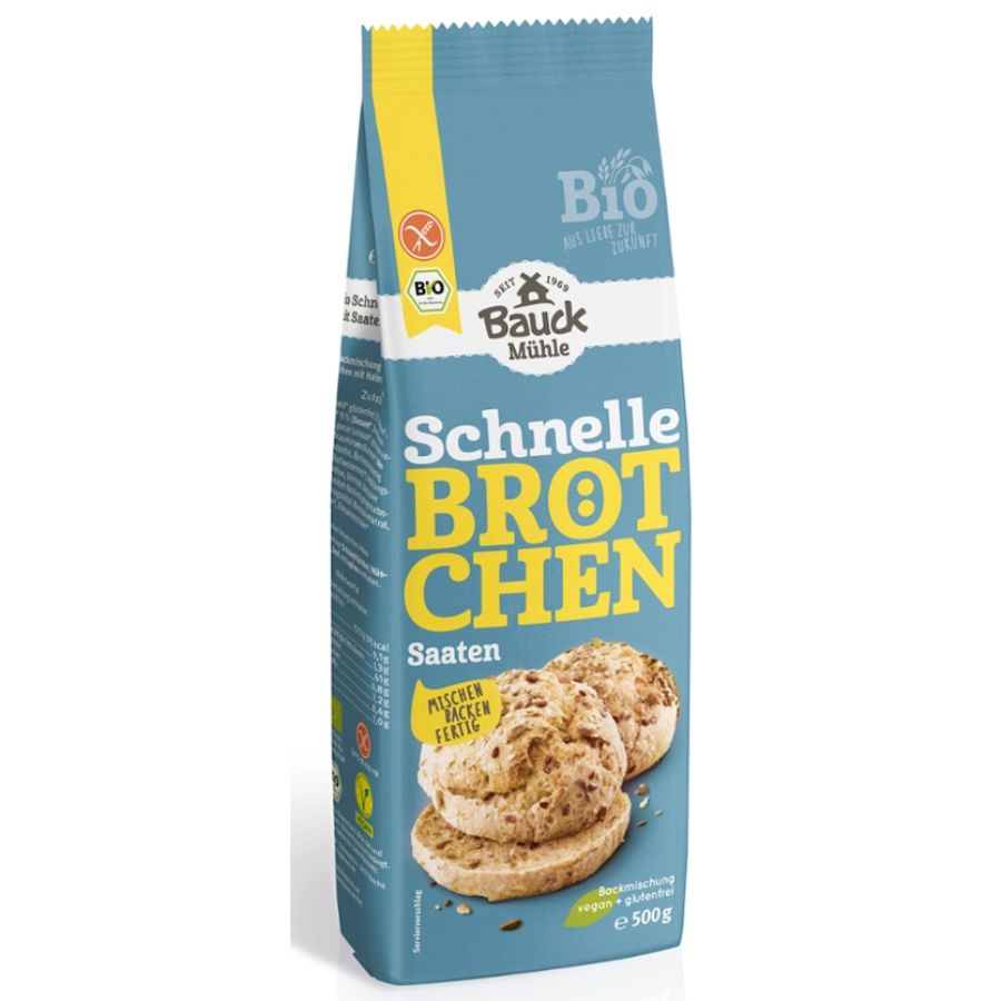 Bio Schnelle Brötchen Saaten Backmischung, glutenfrei