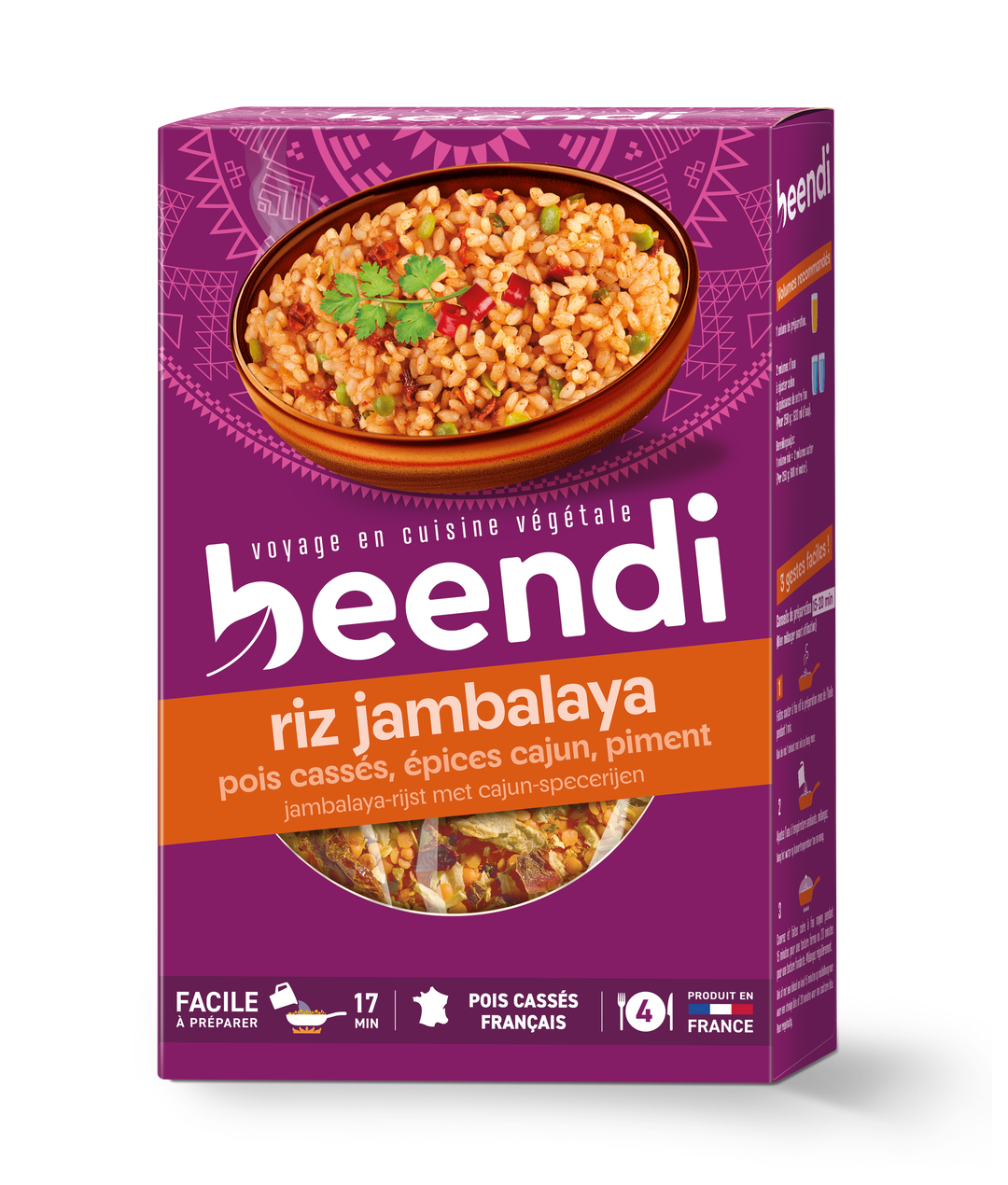 Riz et pois cassés aux épices cajun façon jambalaya bio