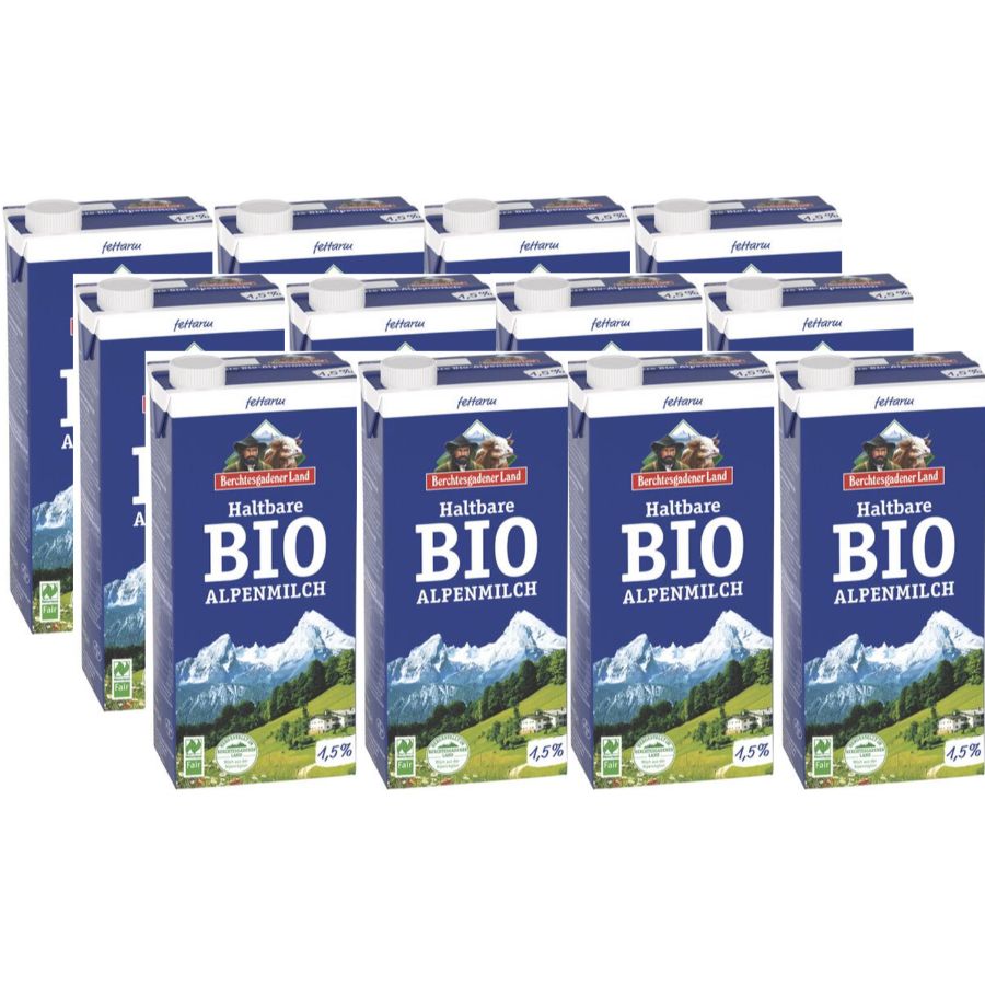 Bio H-Alpenmilch 1,5%, Karton 12 Stk.