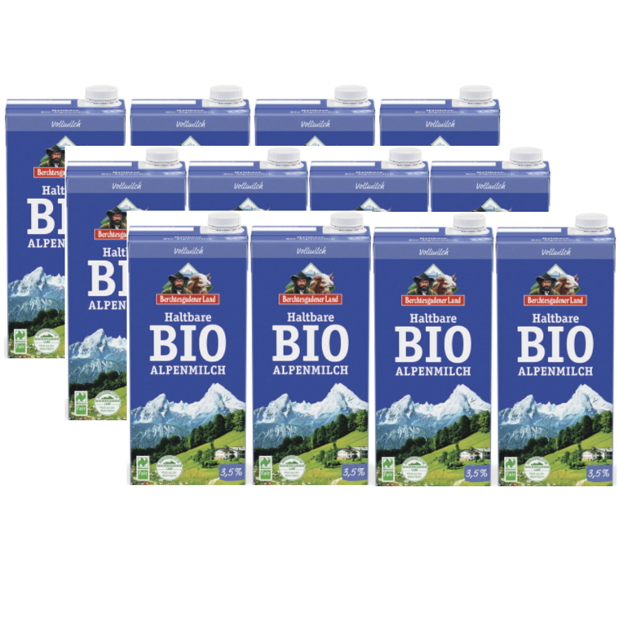 Bio H-Alpenmilch 3,5%, Karton 12 Stk.