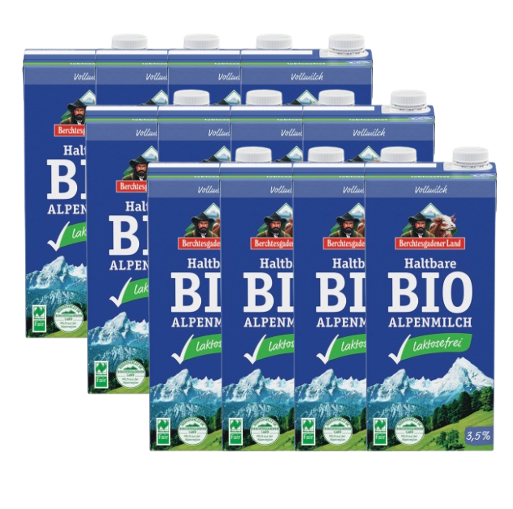Bio H-Alpenmilch 3,5% laktosefrei, Karton 12 Stk.