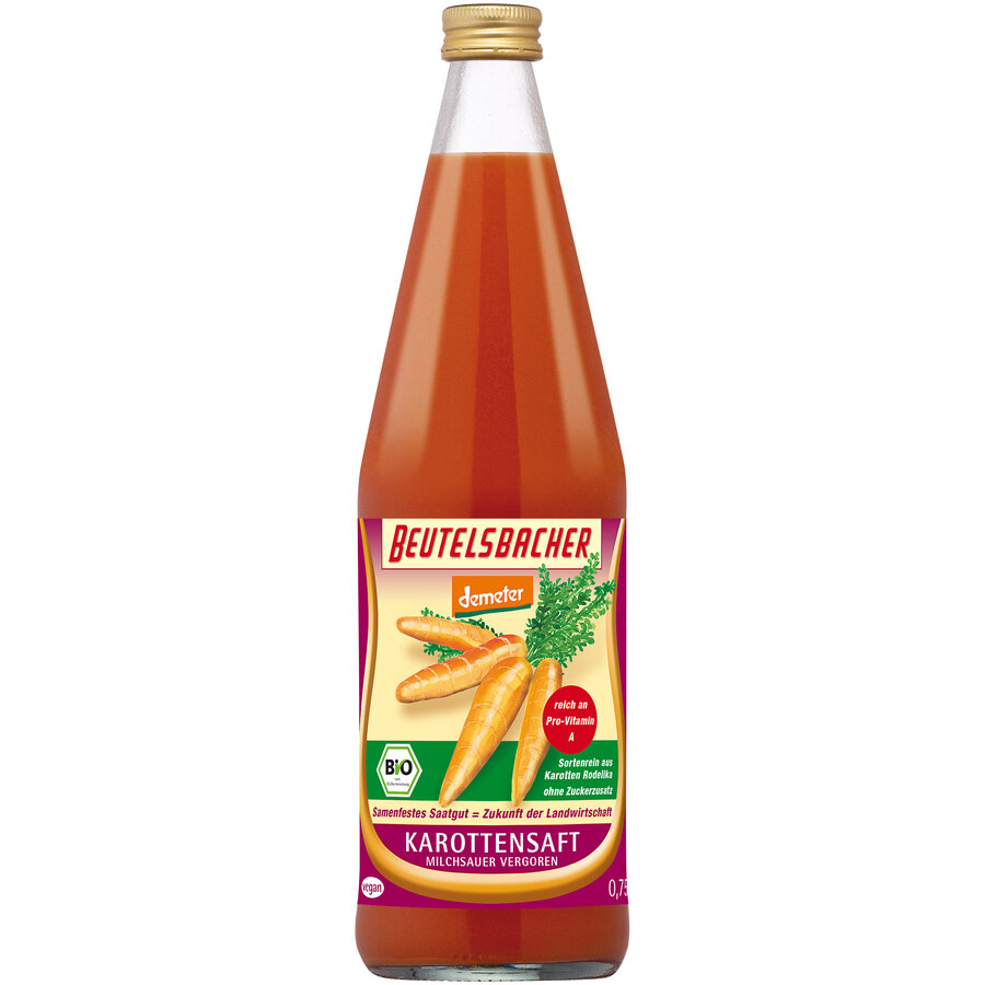 Bio Karottensaft milchsauer vergoren, demeter