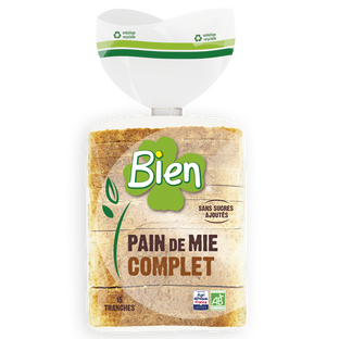 Pain de Mie Tranché à la Farine Complète de Blé Bio et Equitable
