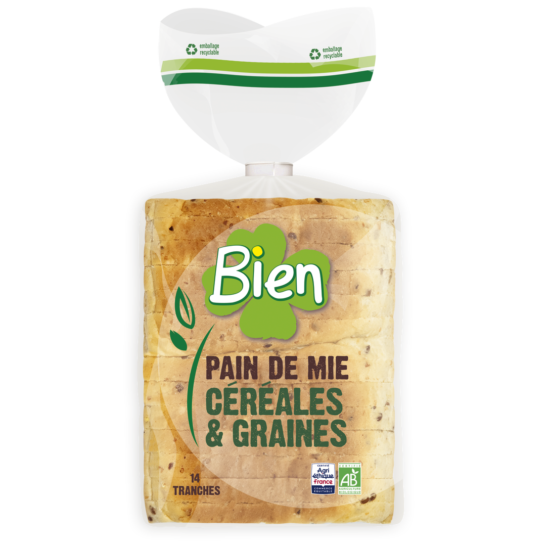 Pain de Mie Tranché aux Céréales et Graines Bio et Equitable