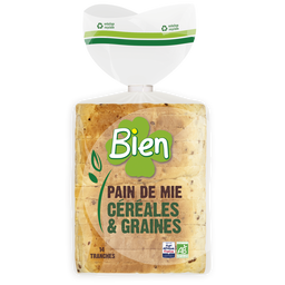Pain de Mie Tranché aux Céréales et Graines Bio et Equitable