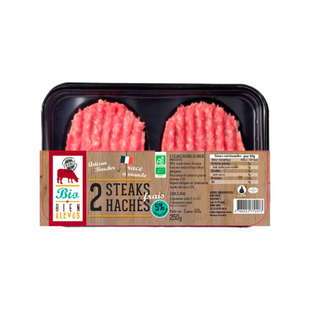 Steak haché pur boeuf 5% mg bio x2
